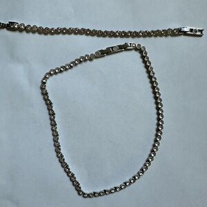 Elegant Silver Tennis Bracelet and matching Necklace